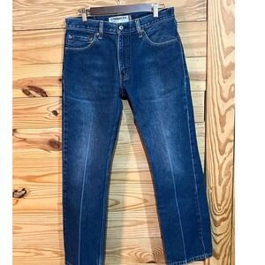 Levi's 505 Jeans Straight Fit Dark Wash Blue Denim Mens 32x32